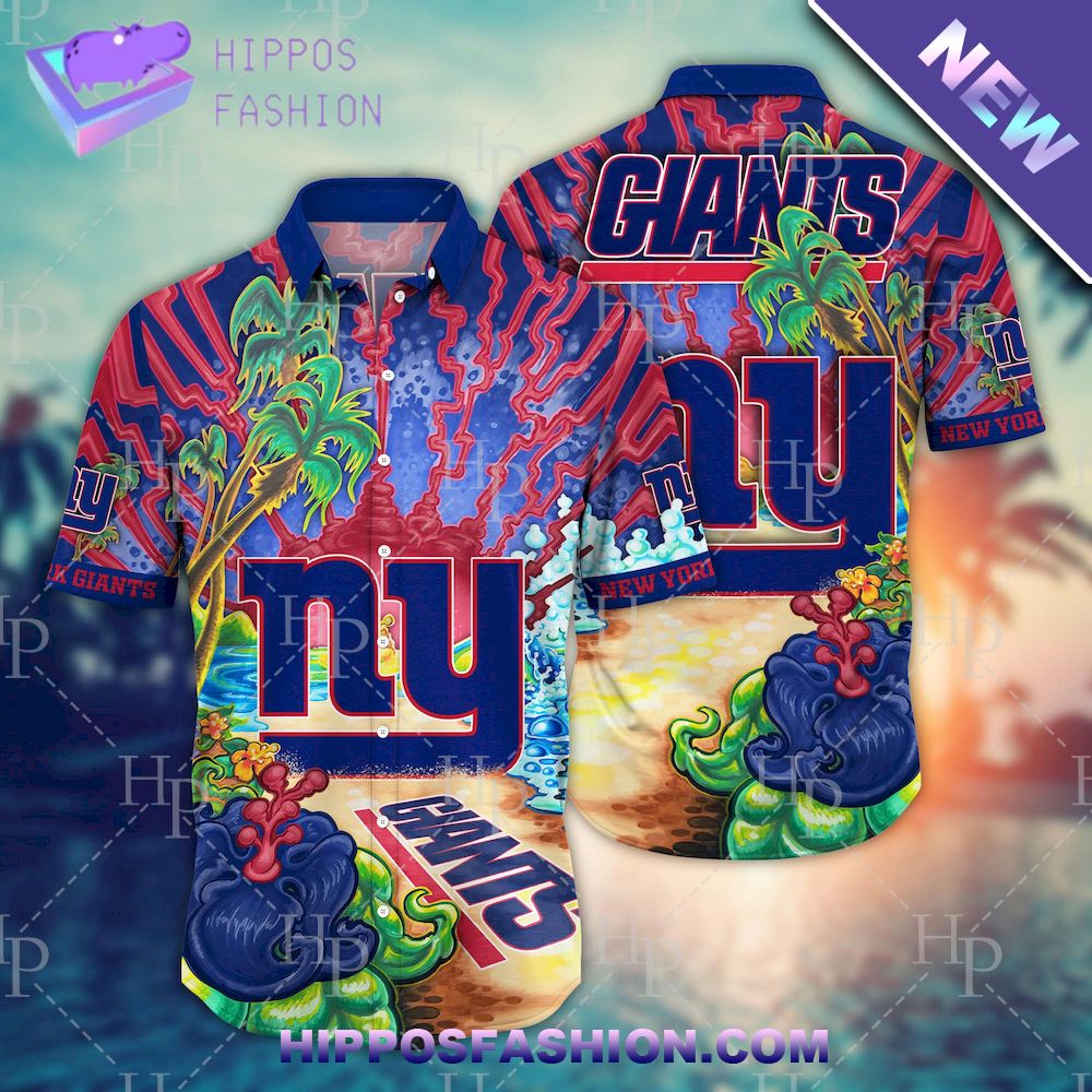 NFL New York Giants Flower Hawaiian Shirt