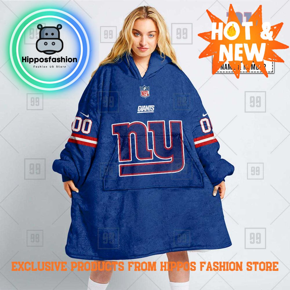 NFL New York Giants Personalized Hoodie Blanket