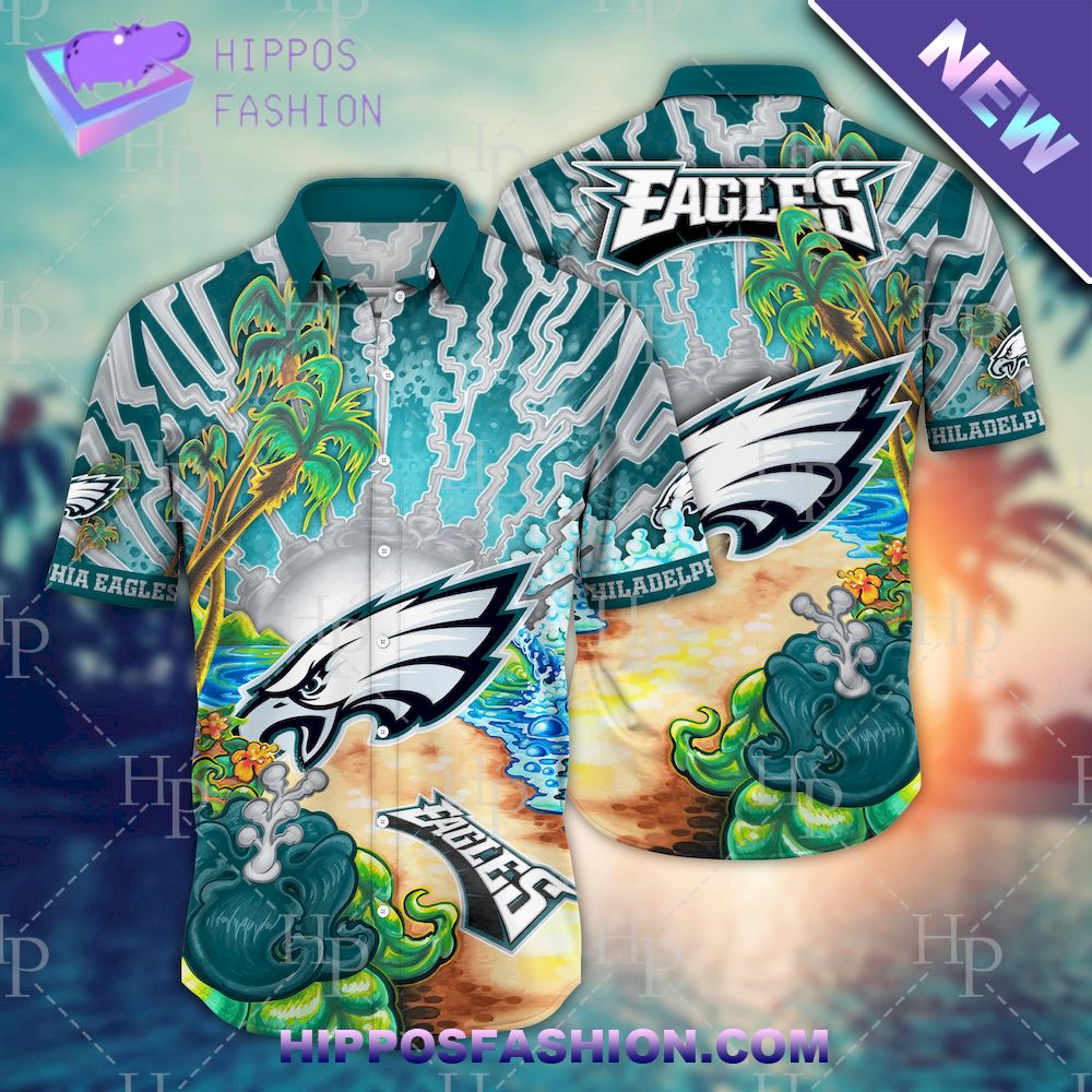 NFL Philadelphia Eagles Flower Hawaiian Shirt
