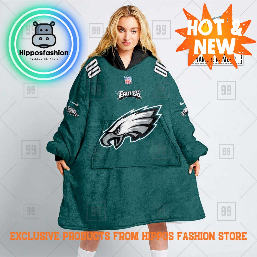 NFL Philadelphia Eagles Jersey Style Personalized Hoodie Blanket