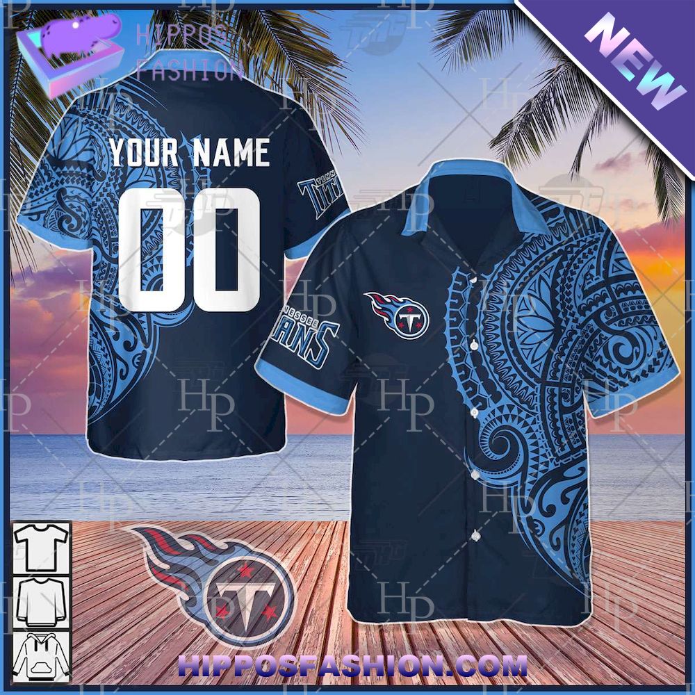 NFL Tennessee Titans Polynesian Tattoo Personalized Hawaiian Shirt