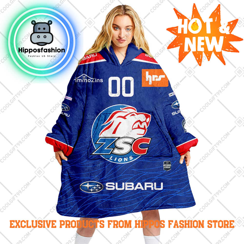 NL Hockey Zsc Lions Home Style Personalized Blanket Hoodie