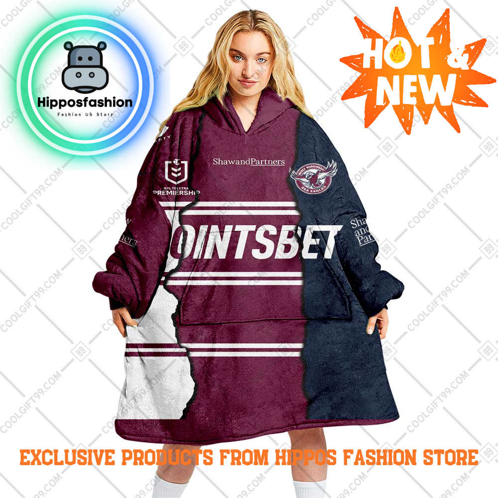 NRL MaNLy Warringah Sea Eagles Mix Personalized Blanket Hoodie