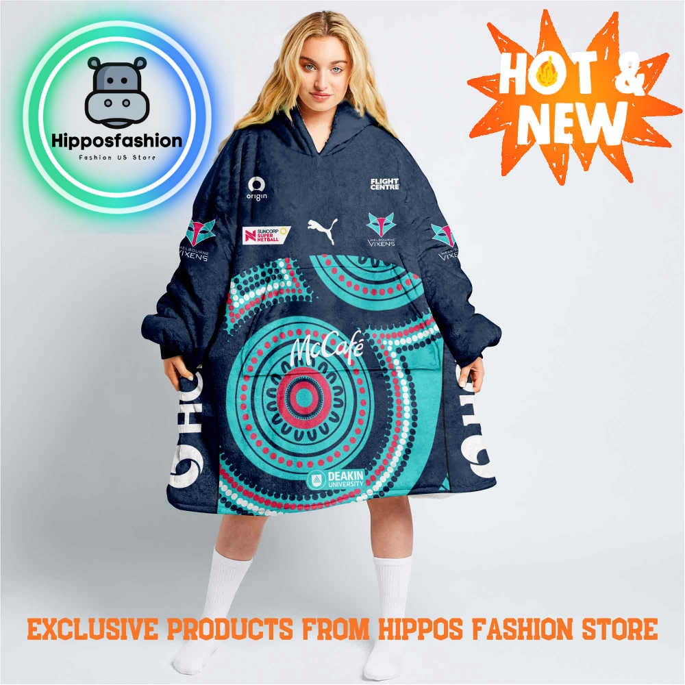 Netball Melbourne Vixens Indigenous Personalized Blanket Hoodie