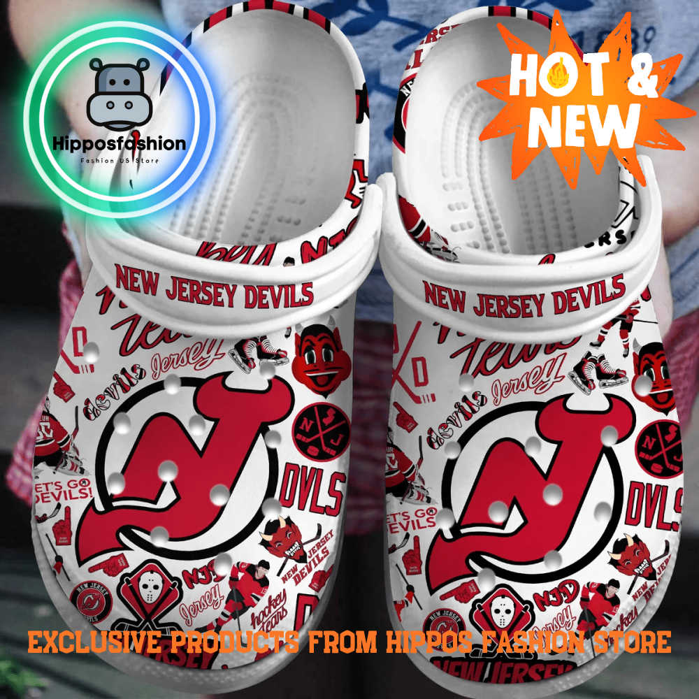 New Jersey Devils NHL Lets Go Devil Crocs Shoes