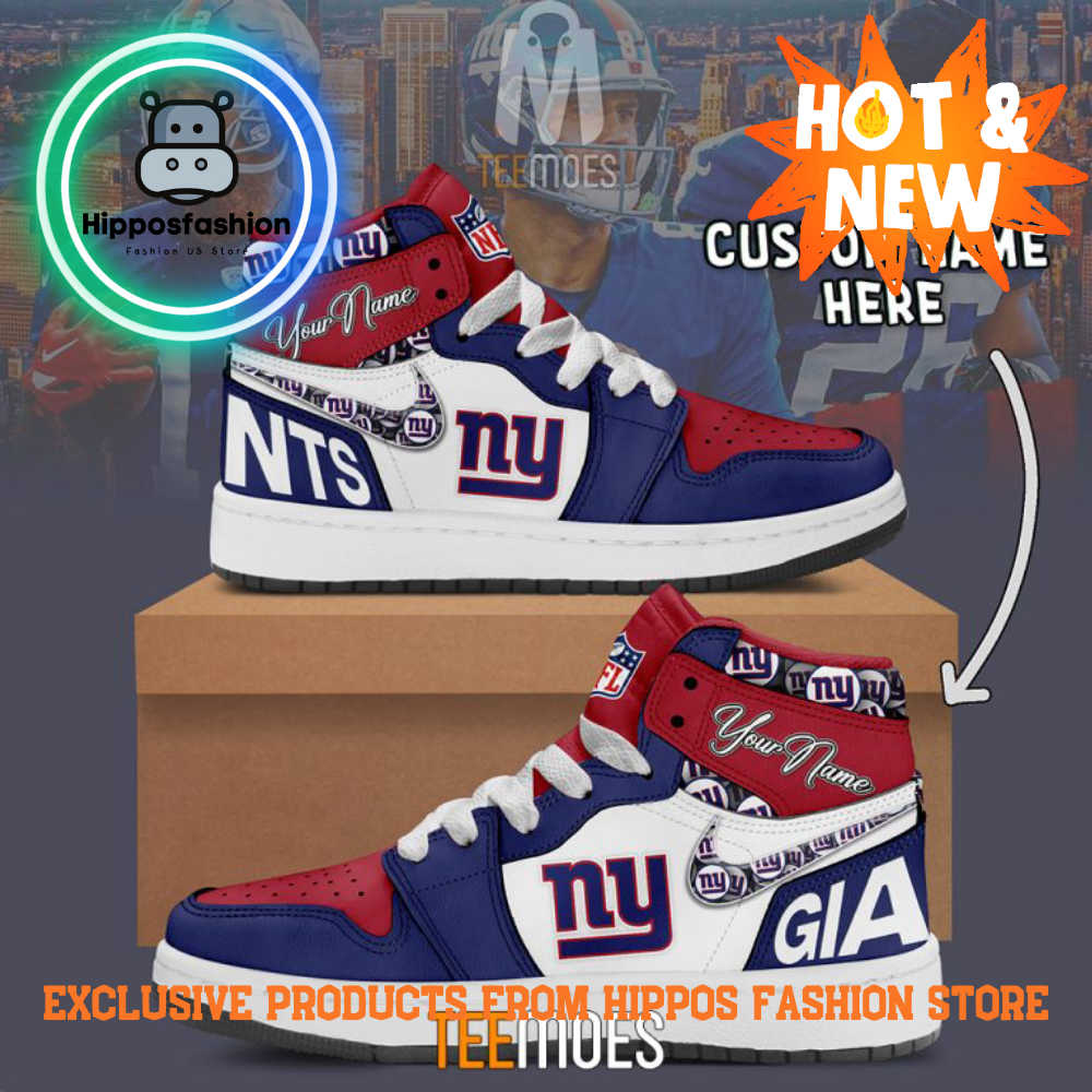 New York Giants Customized Air Jordan Sneakers Shoes rzE.jpg