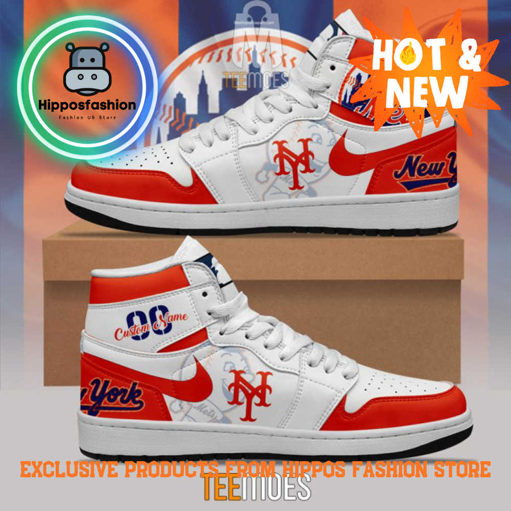 New York Mets MLB Customized Air Jordan Sneakers Shoes bAy.jpg