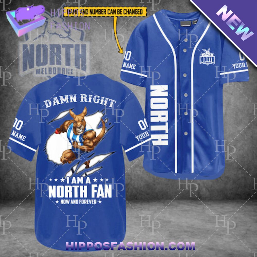 North Melbourne AFL Personalized Baseball Jersey