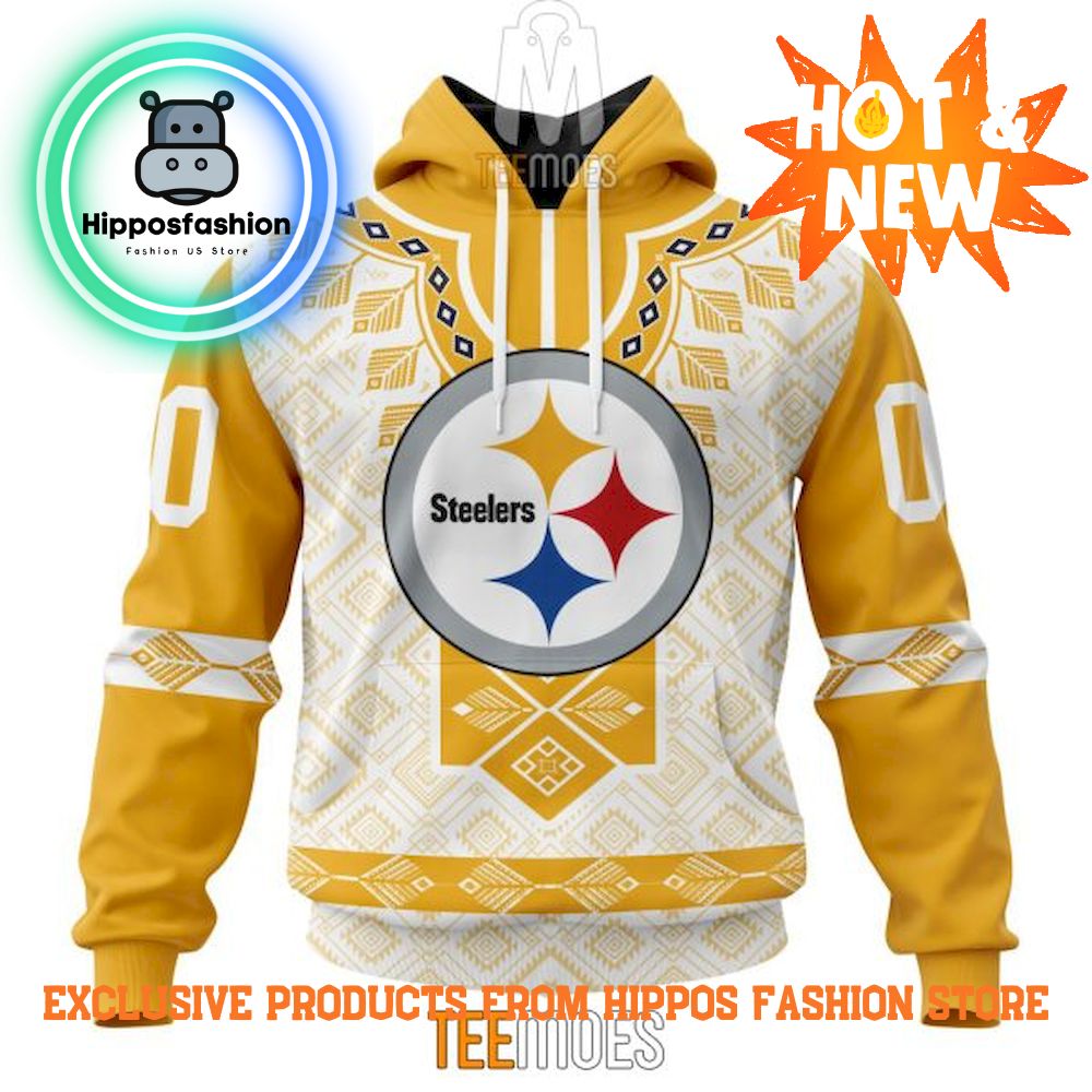 Pittsburgh Steelers With Native Pattern Design Custom Hoodie
