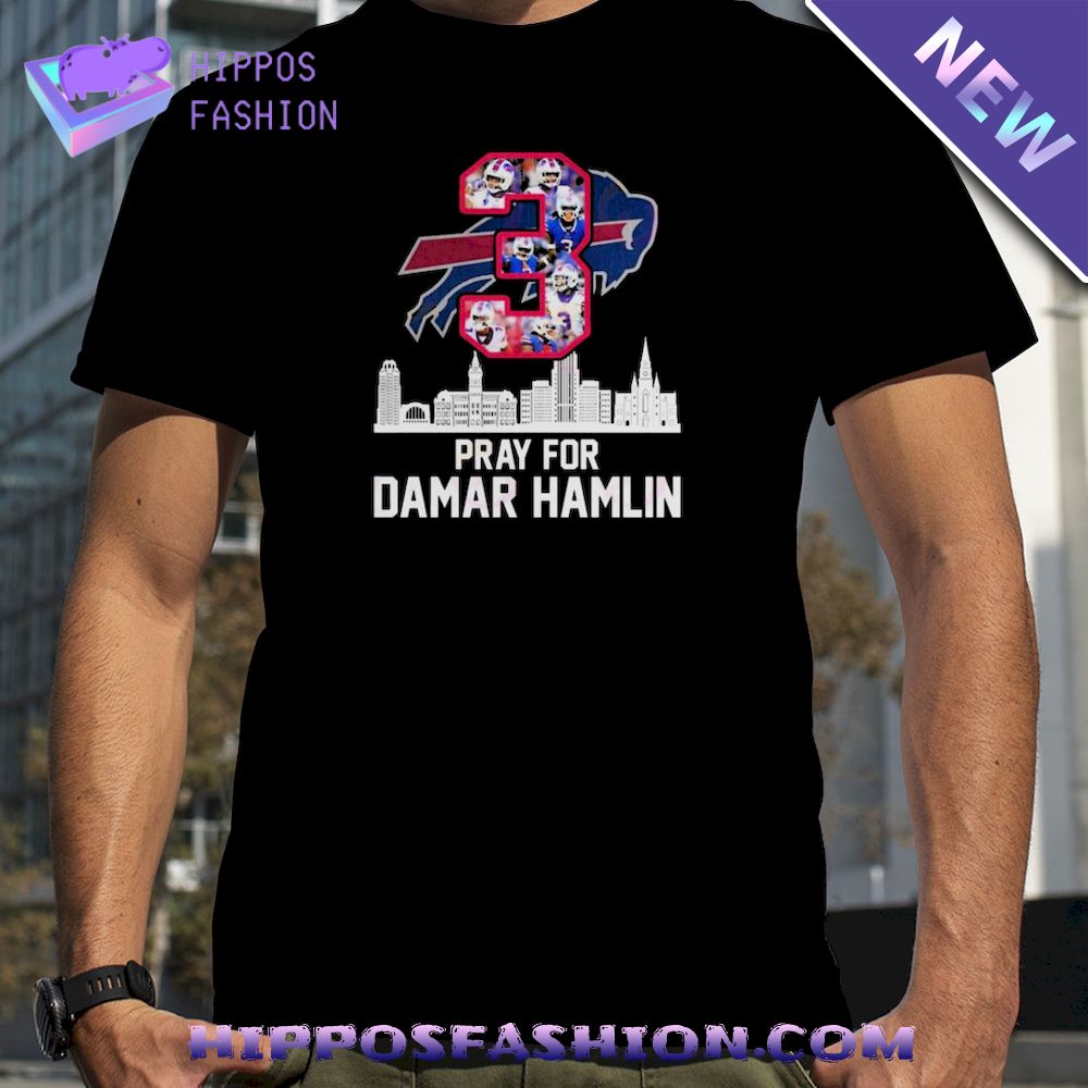 Pray For Damar Hamlin Buffalo Skyline Shirt