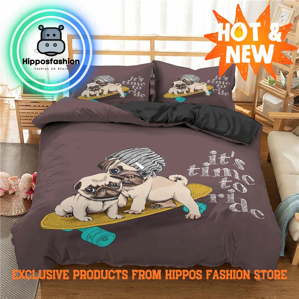 Pug Dog Print Bedding Set