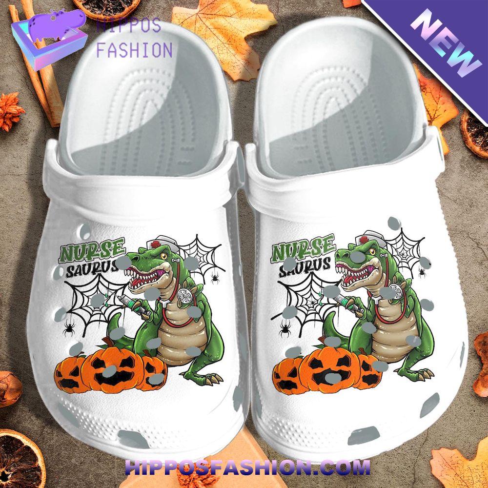 Pumpkin Nurse Dinosaurus Halloween Funny Crocs Clog Shoes
