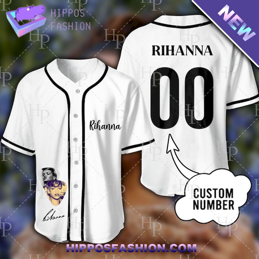 Rihanna Custom Name Baseball Jersey