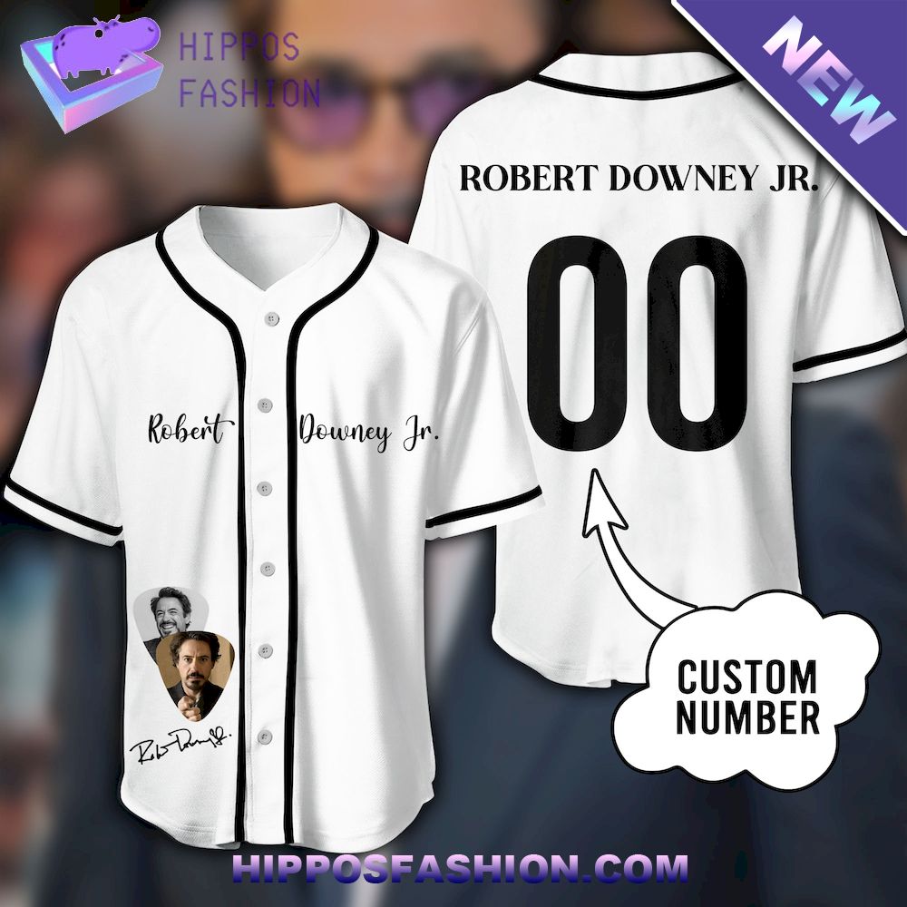 Robert Downey Jr Custom Name Baseball Jersey