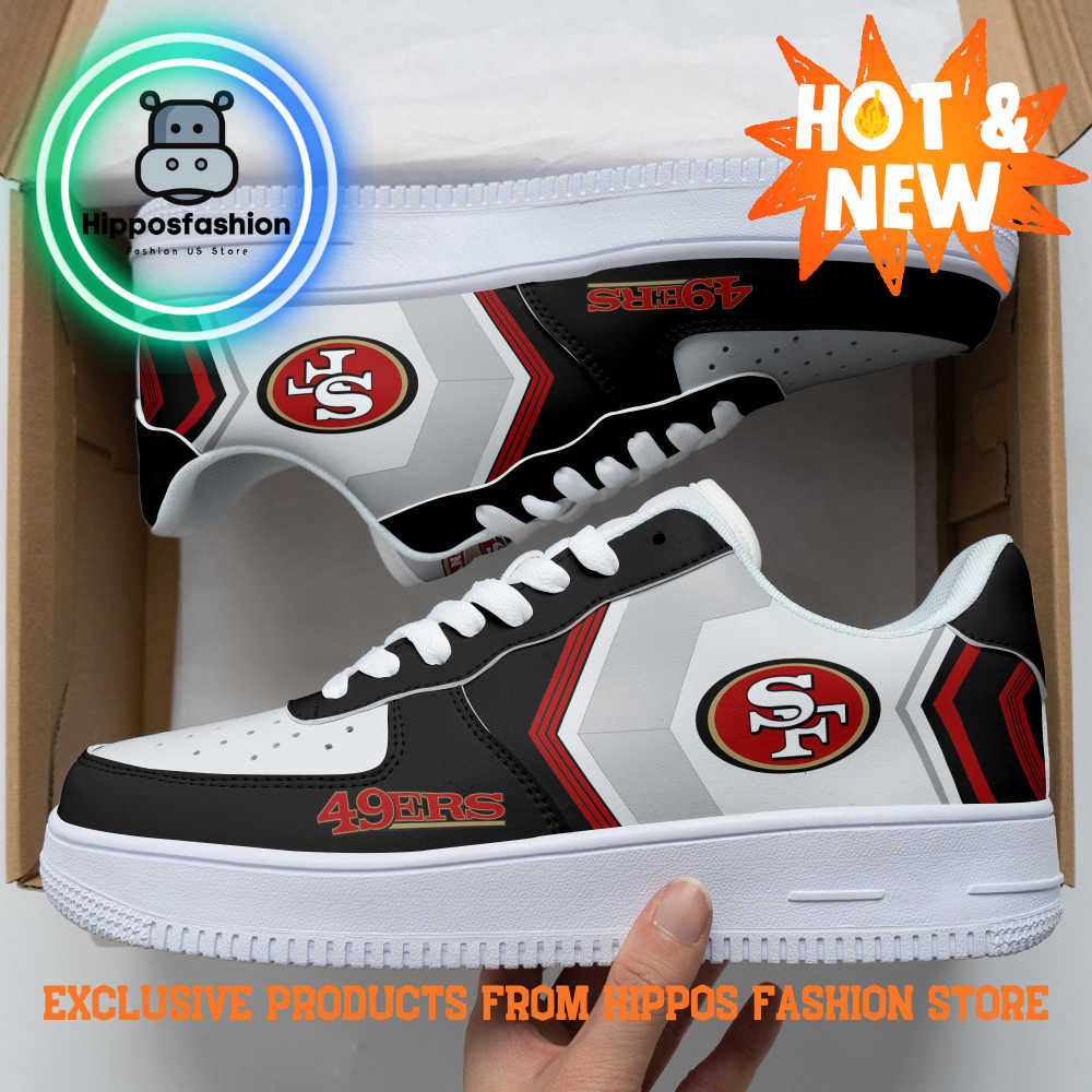 San Francisco 49Ers Black White Air Force 1 Sneakers