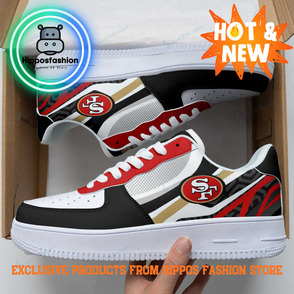 San Francisco 49Ers Logo Red White Air Force 1 Sneakers