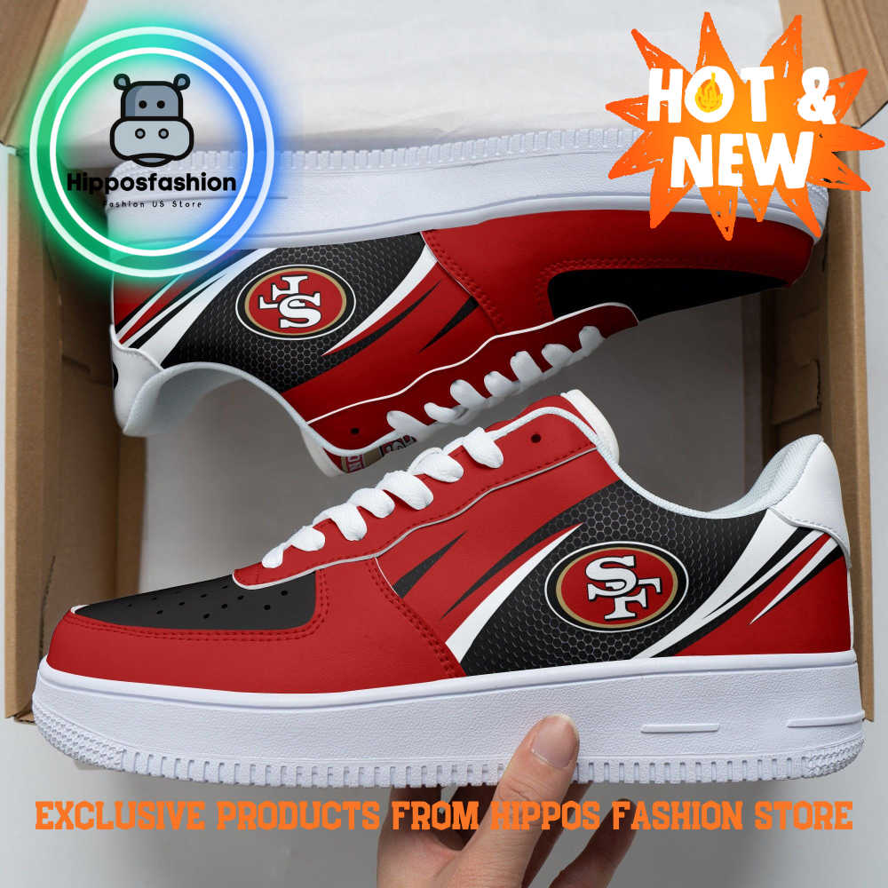 San Francisco 49Ers NFL Black Red Air Force 1 Sneakers
