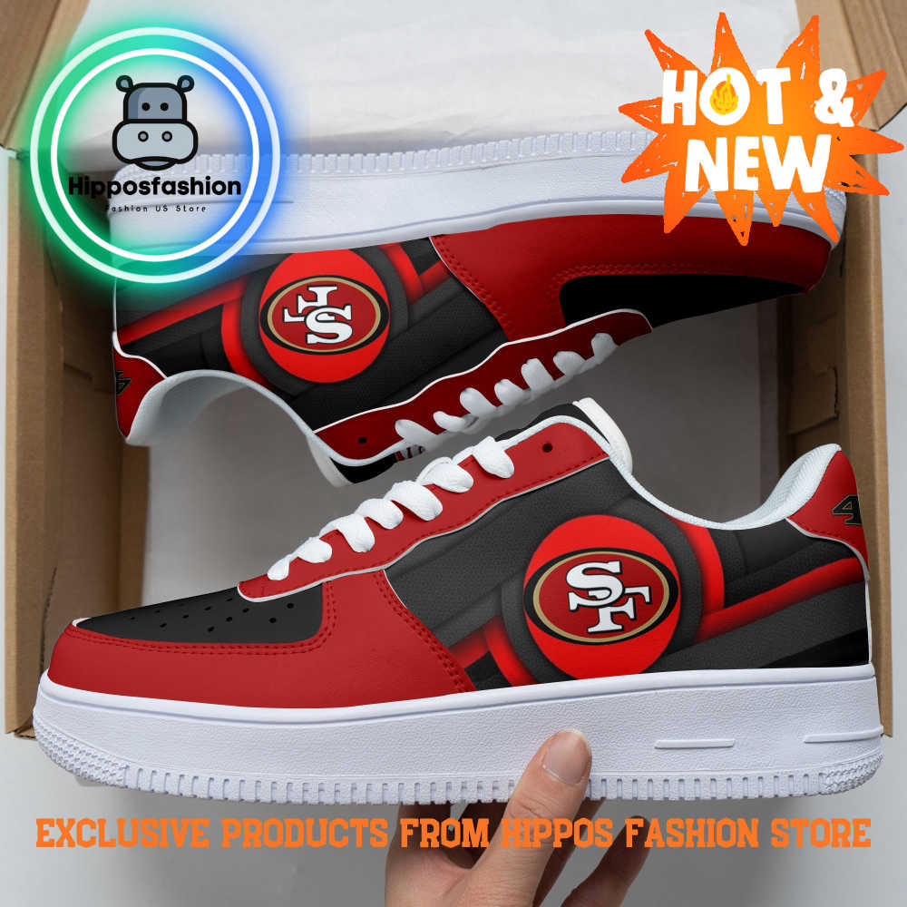 San Francisco 49Ers NFL Red Black Air Force 1 Sneakers