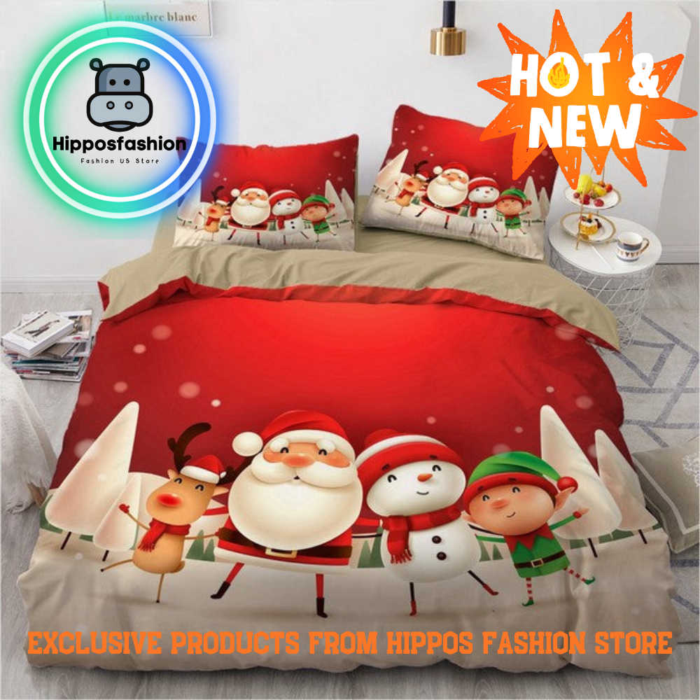 Santa And Friends Christmas King Queen Bedding Set