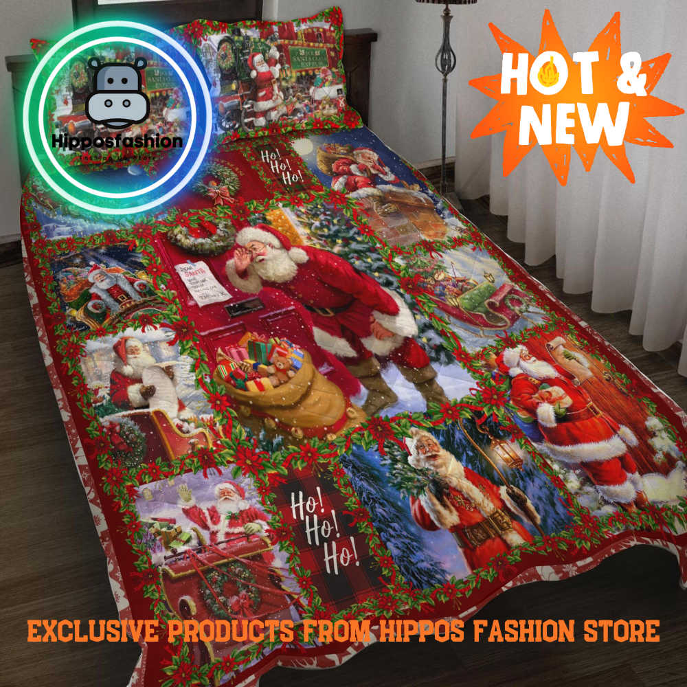 Santa Is Coming To You Quilt Bedding Set