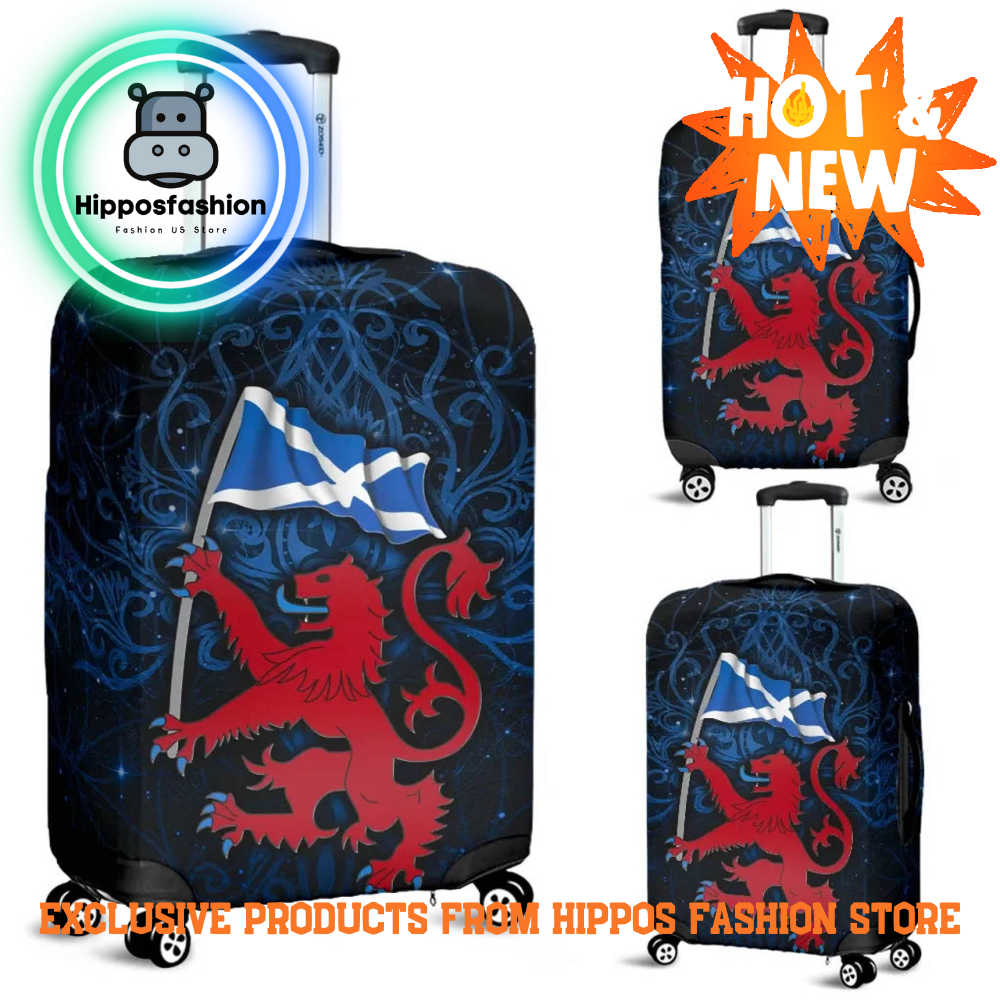 Scotland Celtic Lion Rampant With Scotland Flag Luggage Cover YMrMf.jpg