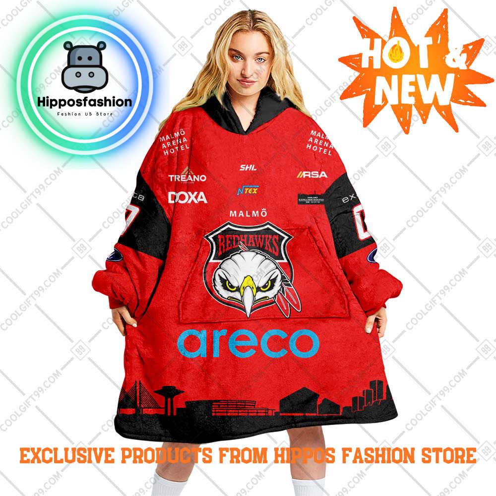 Shl Malmo Redhawks Home Style Personalized Blanket Hoodie
