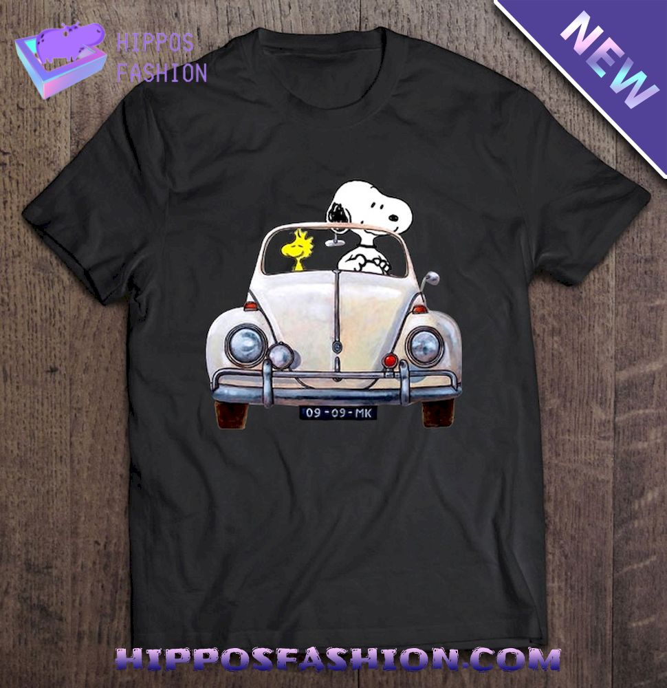 Snoopy And Woodstock Volkswagen Beetle Shirt