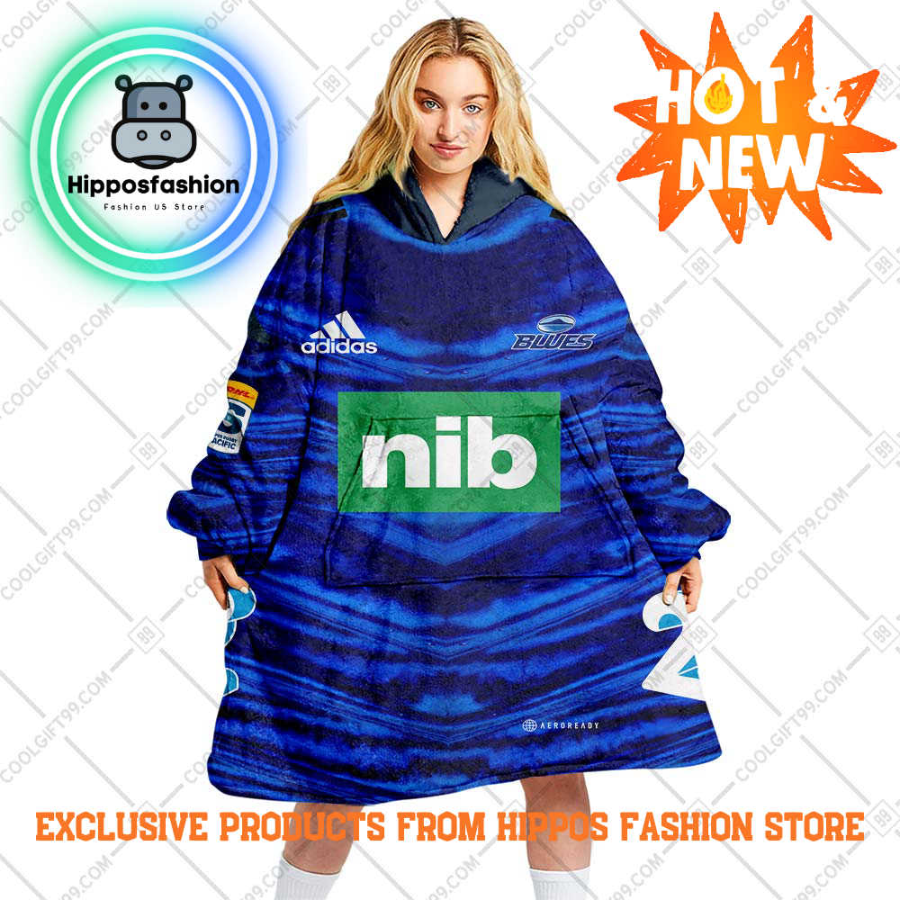 Super Rugby Blues Personalized Blanket Hoodie