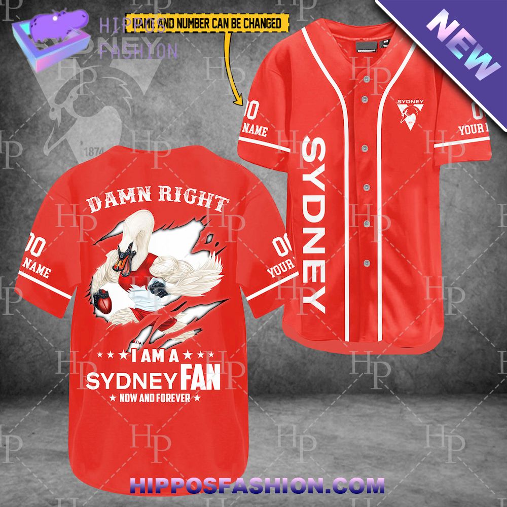 Sydney Swans AFL Personalized Baseball Jersey