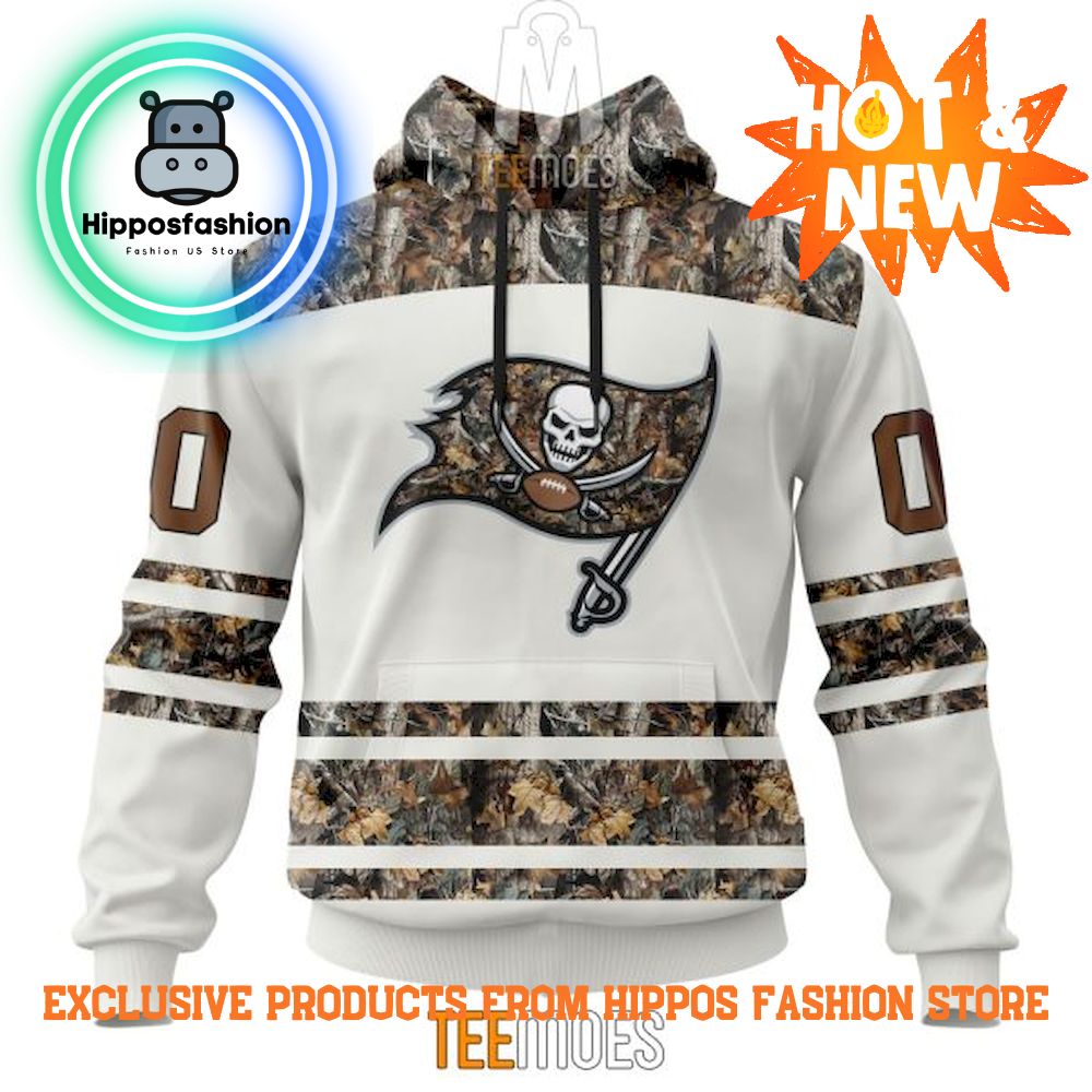Tampa Bay Buccaneers White Camo Hunting Design Personalized Hoodie