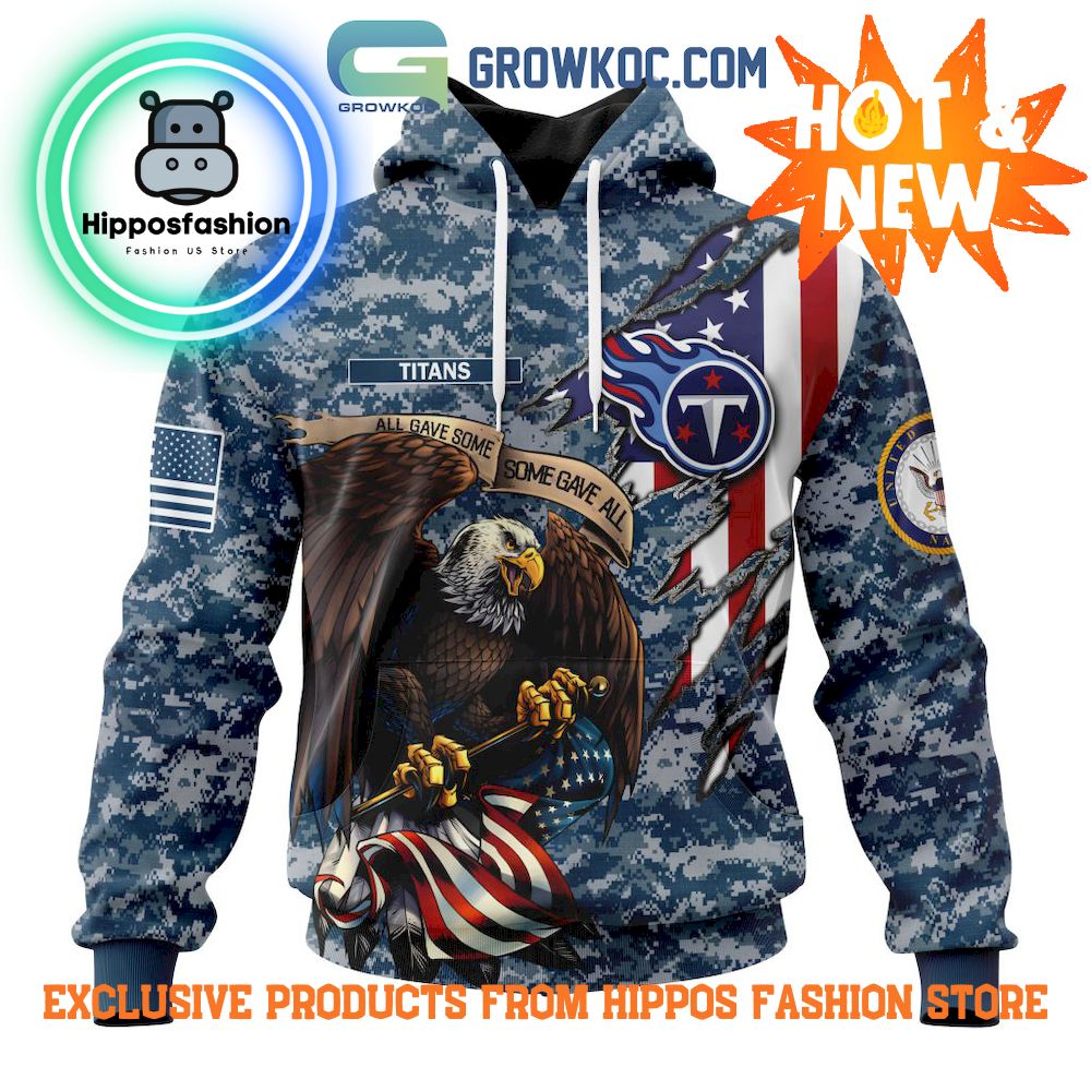 Tennessee Titans NFL Honor Us Navy Veterans Personalized Hoodie