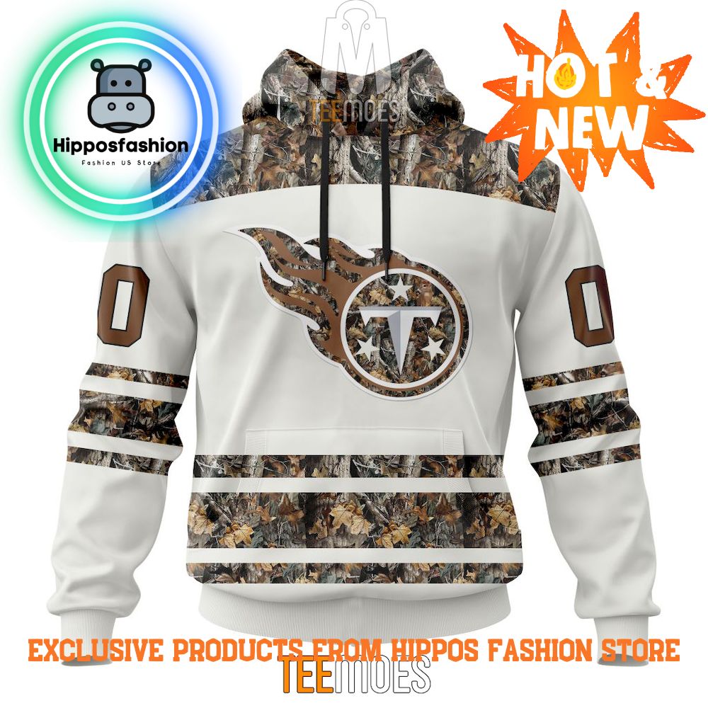Tennessee Titans White Camo Hunting Design Personalized Hoodie