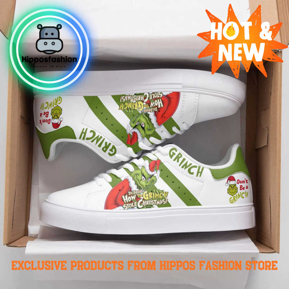 The Grinch Green White Stan Smith Shoes