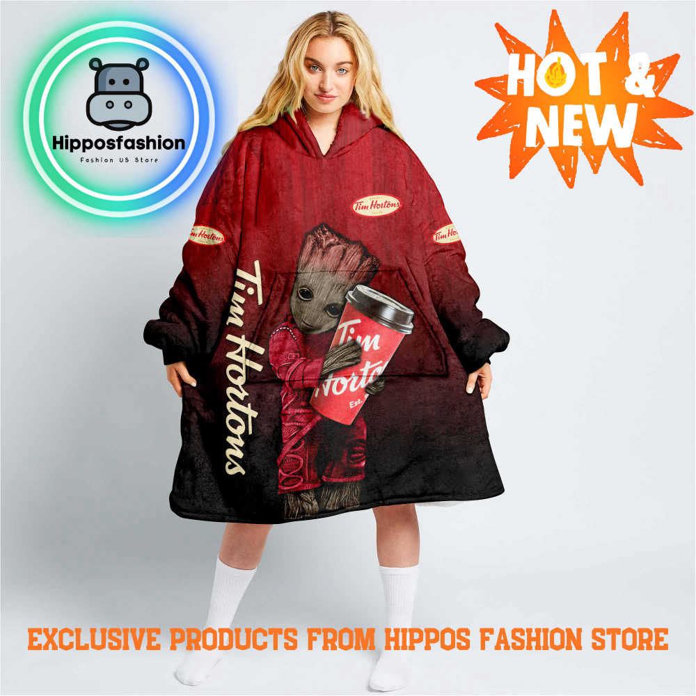 Tim Hortons Groot Personalized Blanket Hoodie