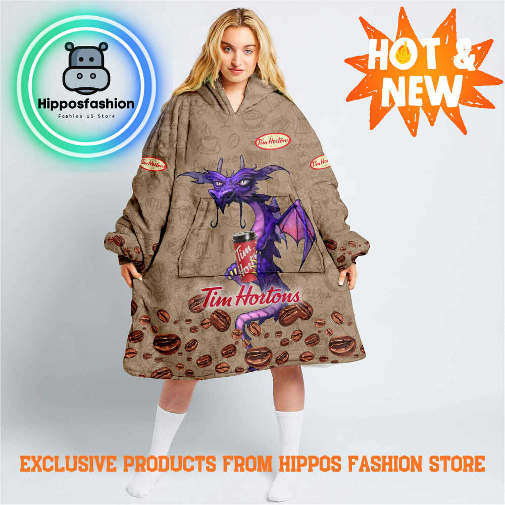 Tim Hortons Grumpy Dragon Personalized Blanket Hoodie
