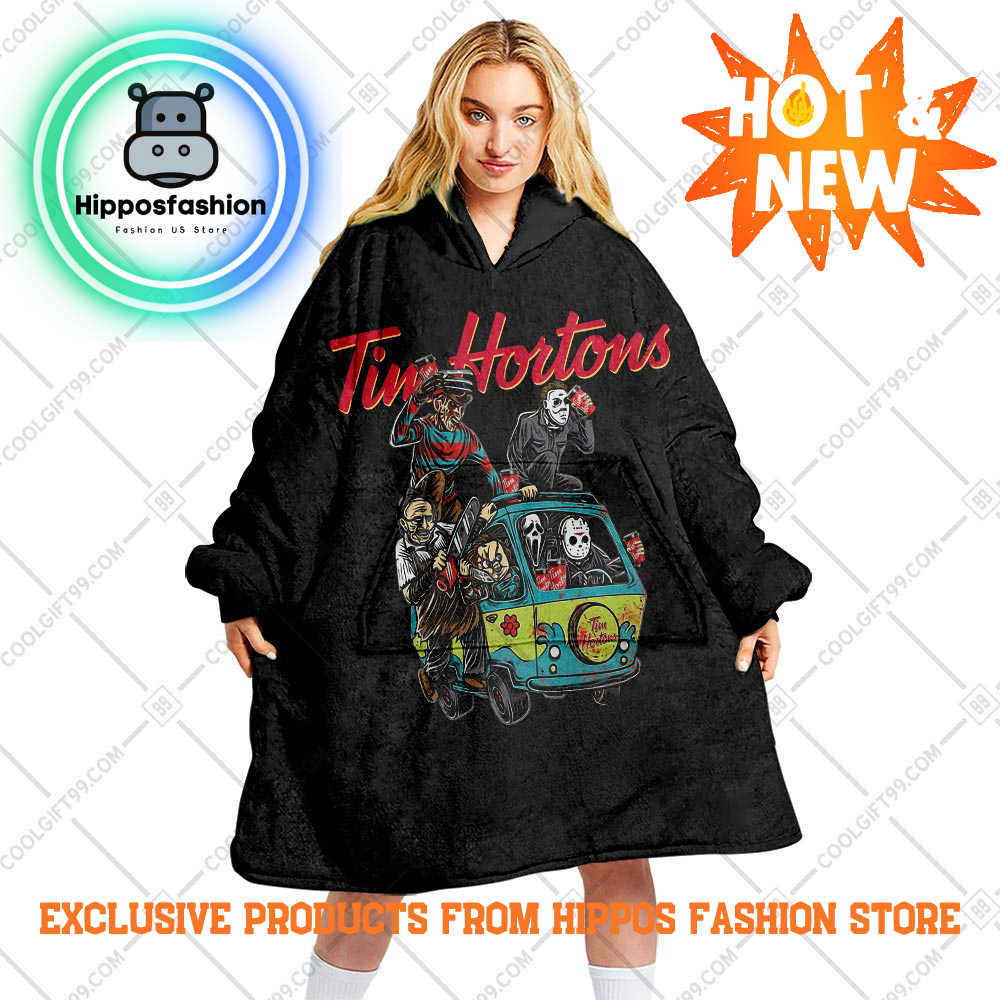 Tim Hortons Horror Car Black Personalized Blanket Hoodie