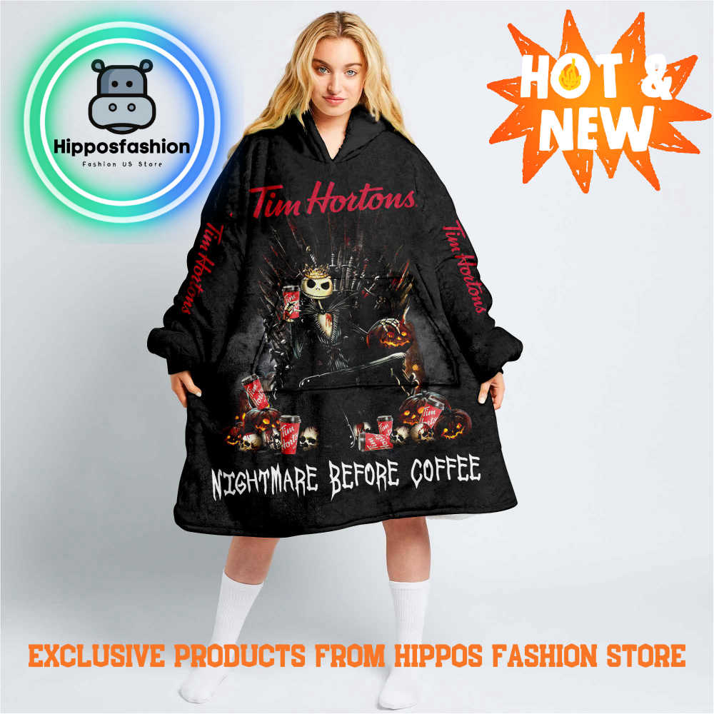 Tim Hortons Jack Nightmare Before Coffee Personalized Blanket Hoodie YgUQ.jpg