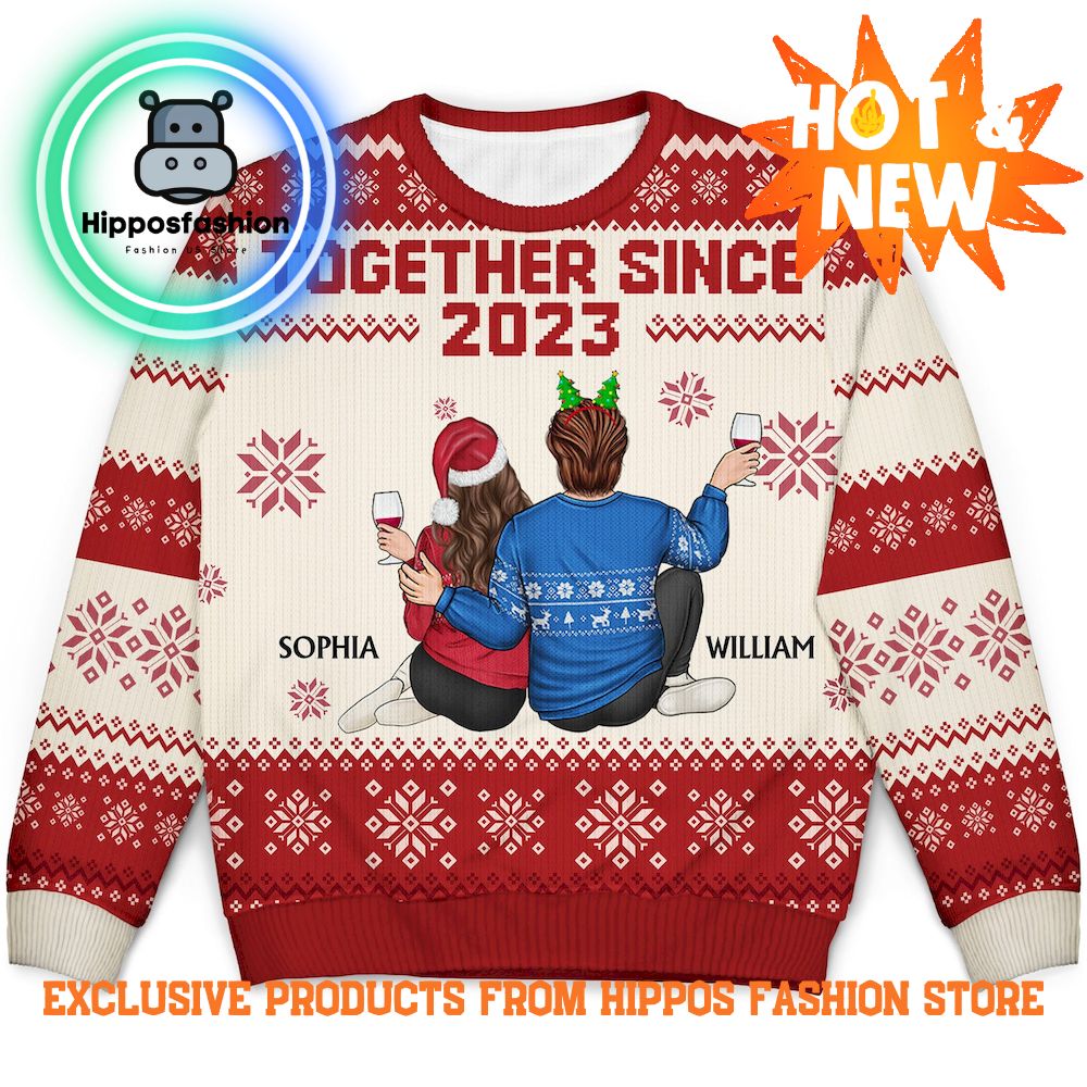 Together Since Christmas Gift For Couples Husband Wife Ugly Sweater