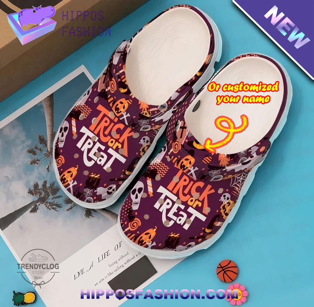 Trick Or Treat Pattern Halloween Personalized Crocs Clog Shoes
