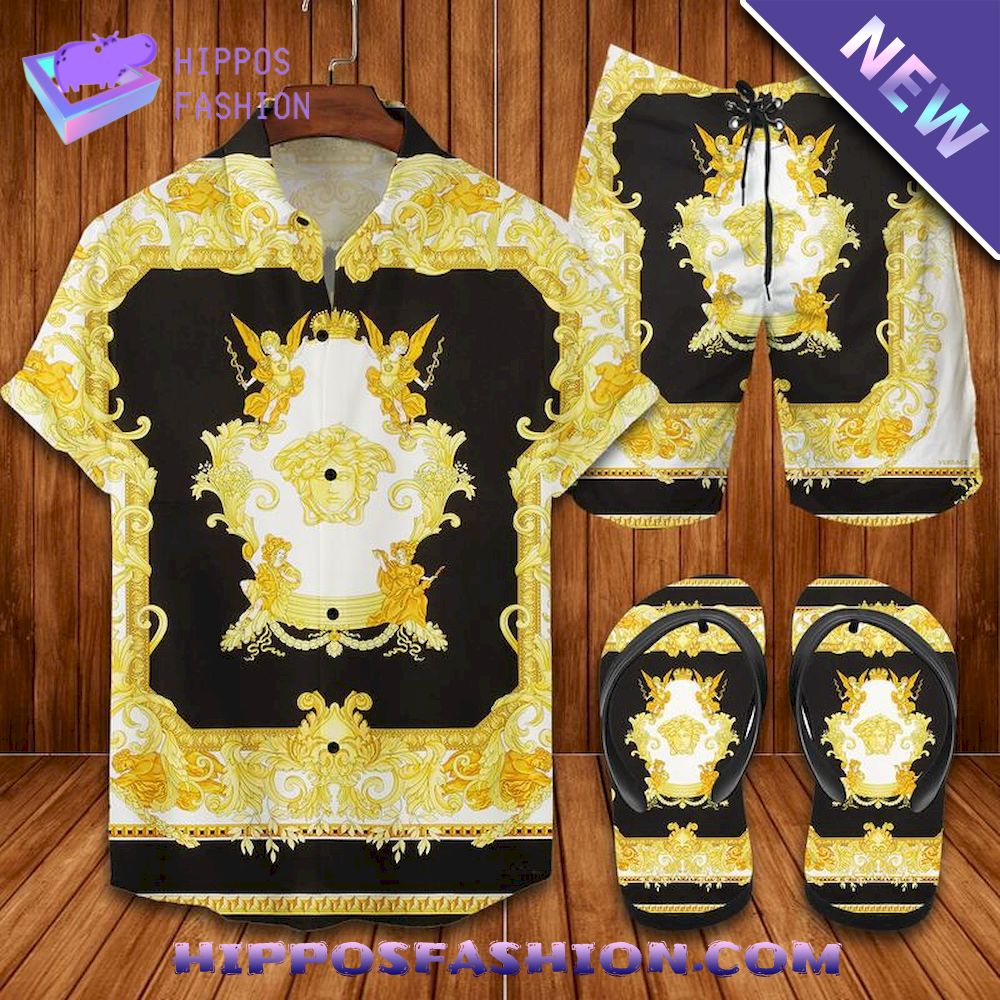 Versace Golden Combo Hawaiian Shirt and Short