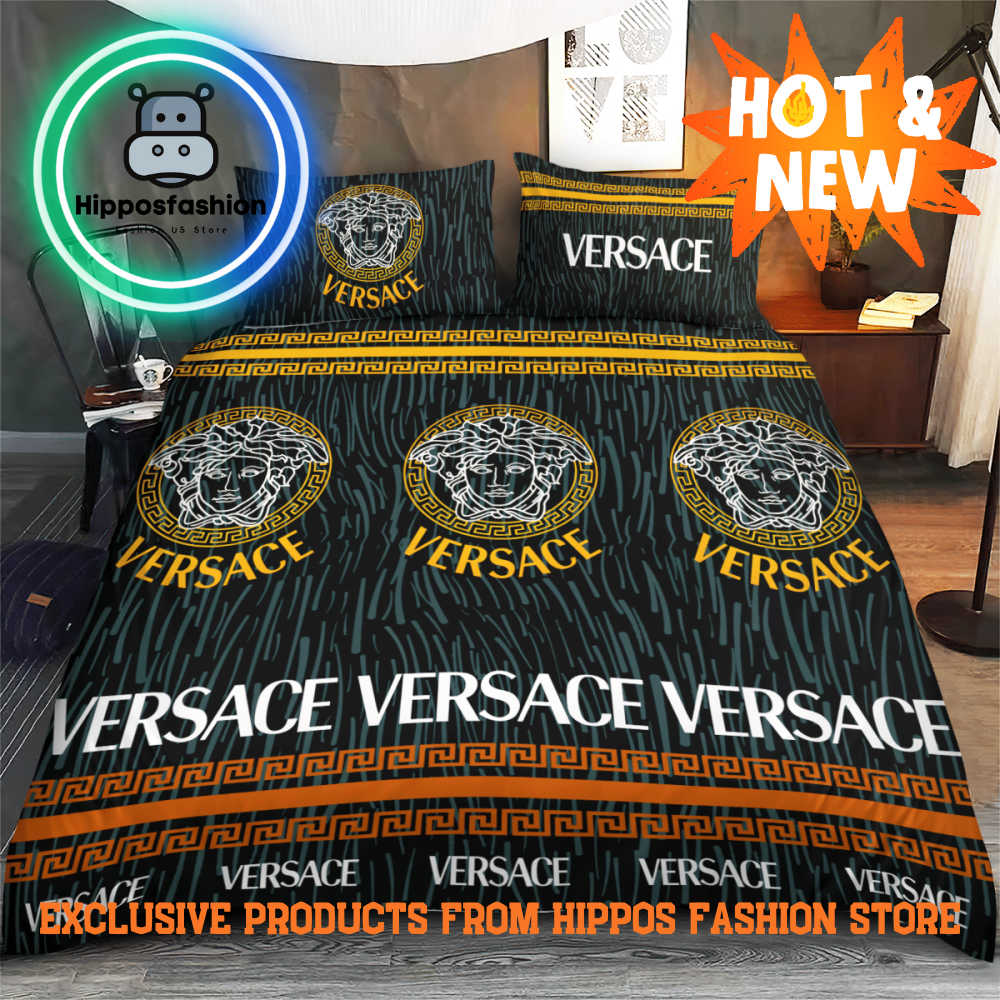 Versace Logo Luxury Brand Bedding Set Home Decor