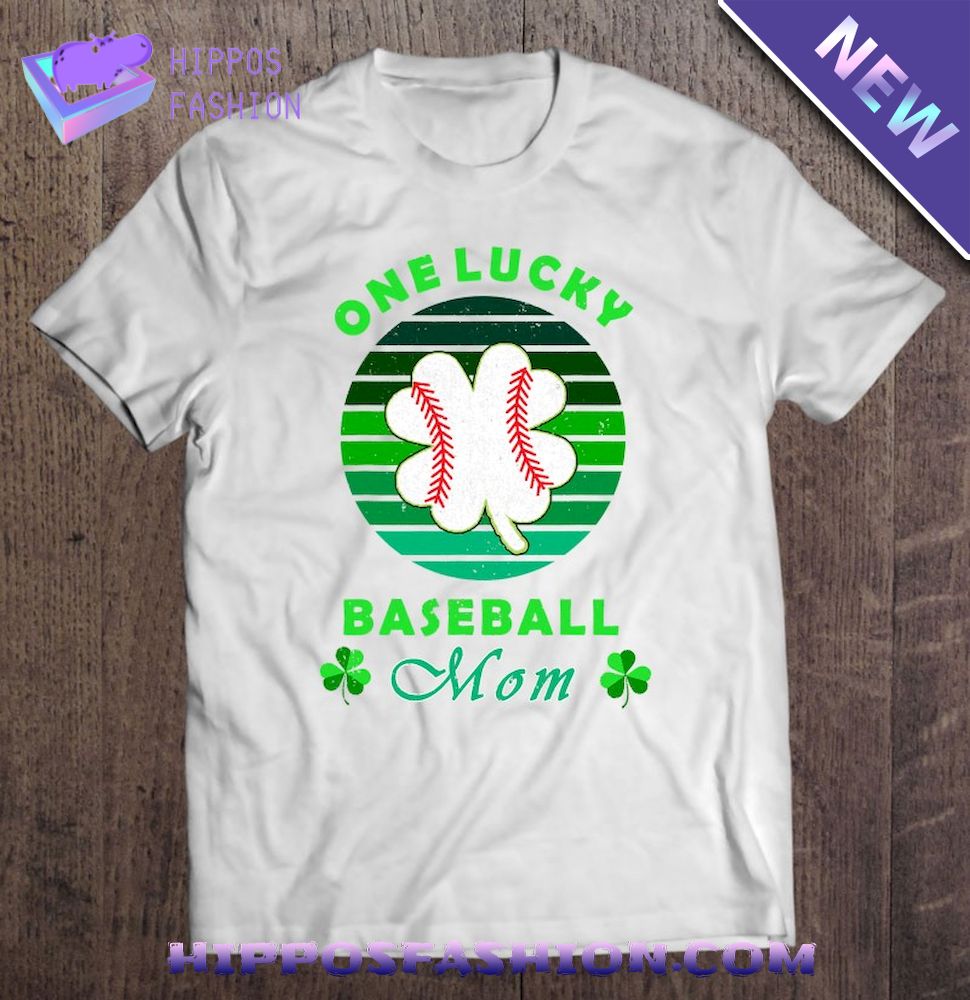 Vintage One Lucky Baseball Mom, St Patrick’s Day Shamrock Shirt