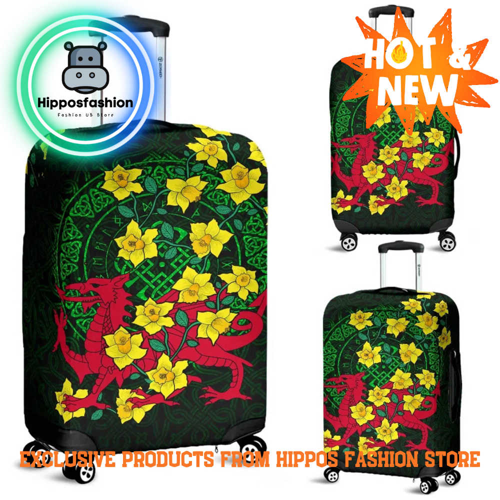 Wales Celtic Cymru Dragon Daffodil Luggage Cover