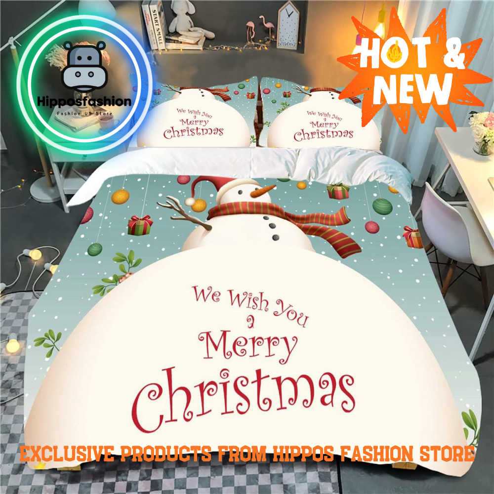 We Wish You Merry Christmas King Queen Bedding Bed