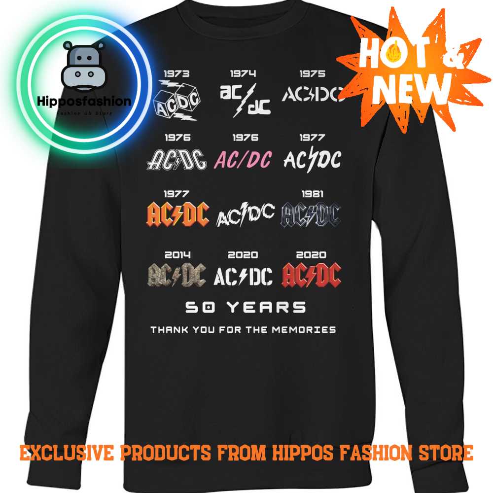 AC DC 50 Years Thank You For The Memories Sweatshirt