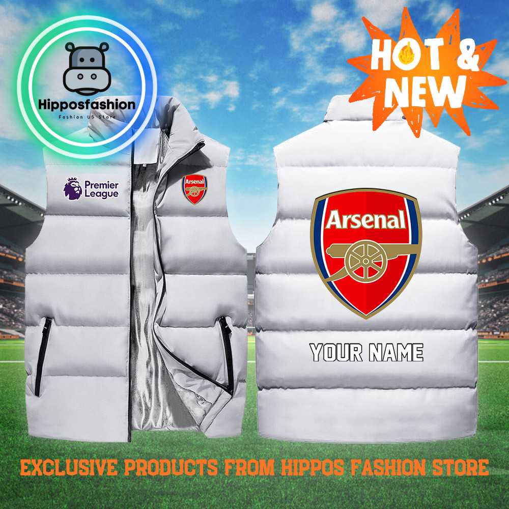 Arsenal EPL Personalized White Cotton Vest