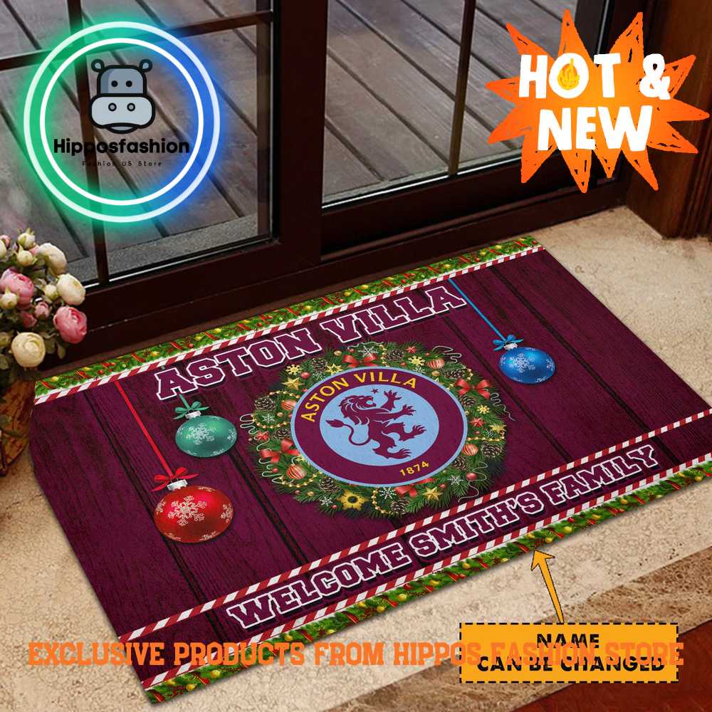 Aston Villa Christmas Personalized Rug Carpet For Fan