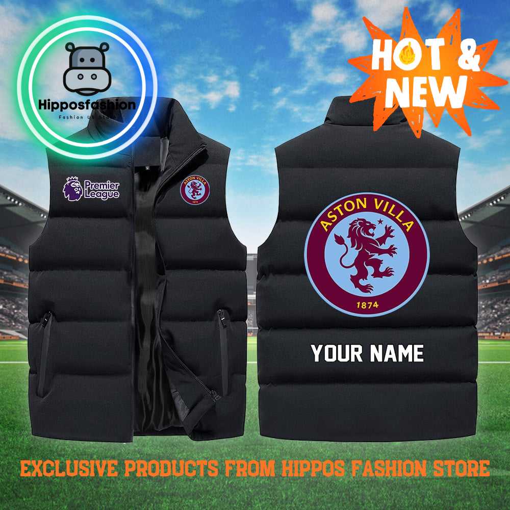Aston Villa EPL Personalized Black Cotton Vest