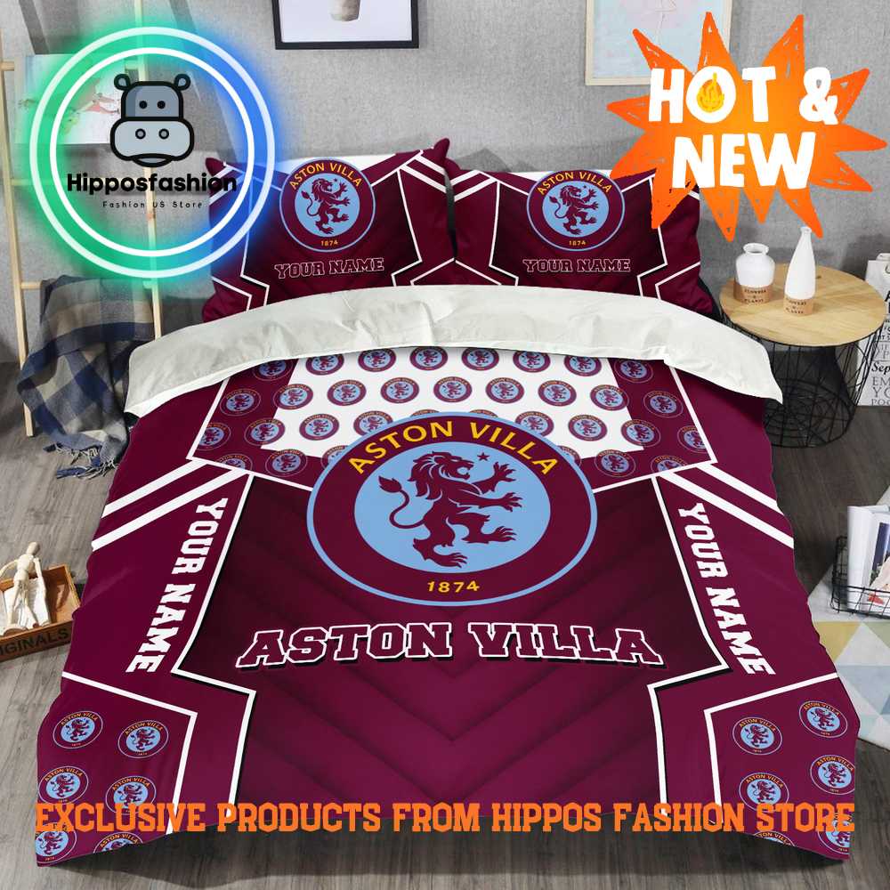 Aston Villa EPL Personalized Christmas Bedding Set