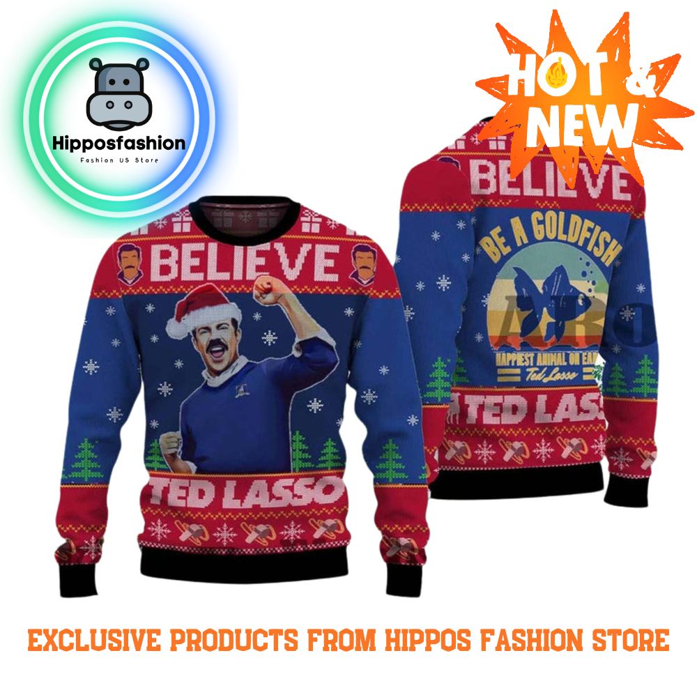 Believe Futbol Is Life Ted Lasso Ugly Christmas Sweater